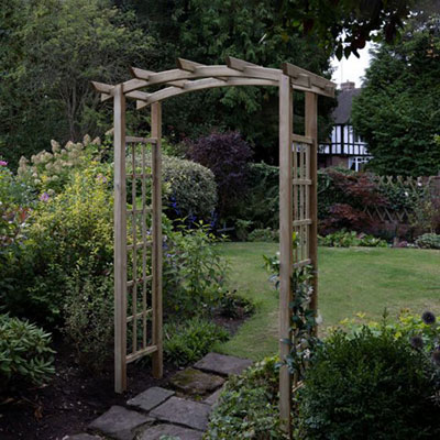 this arch would be an ideal trellis for vertical gardening